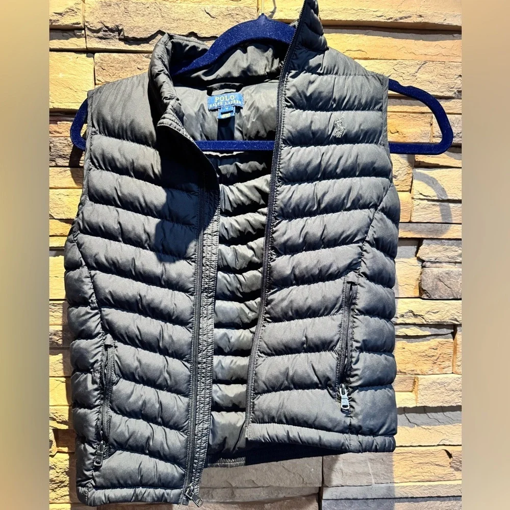 Kids Polo Ralph Lauren Black Puffer Vest Size 7